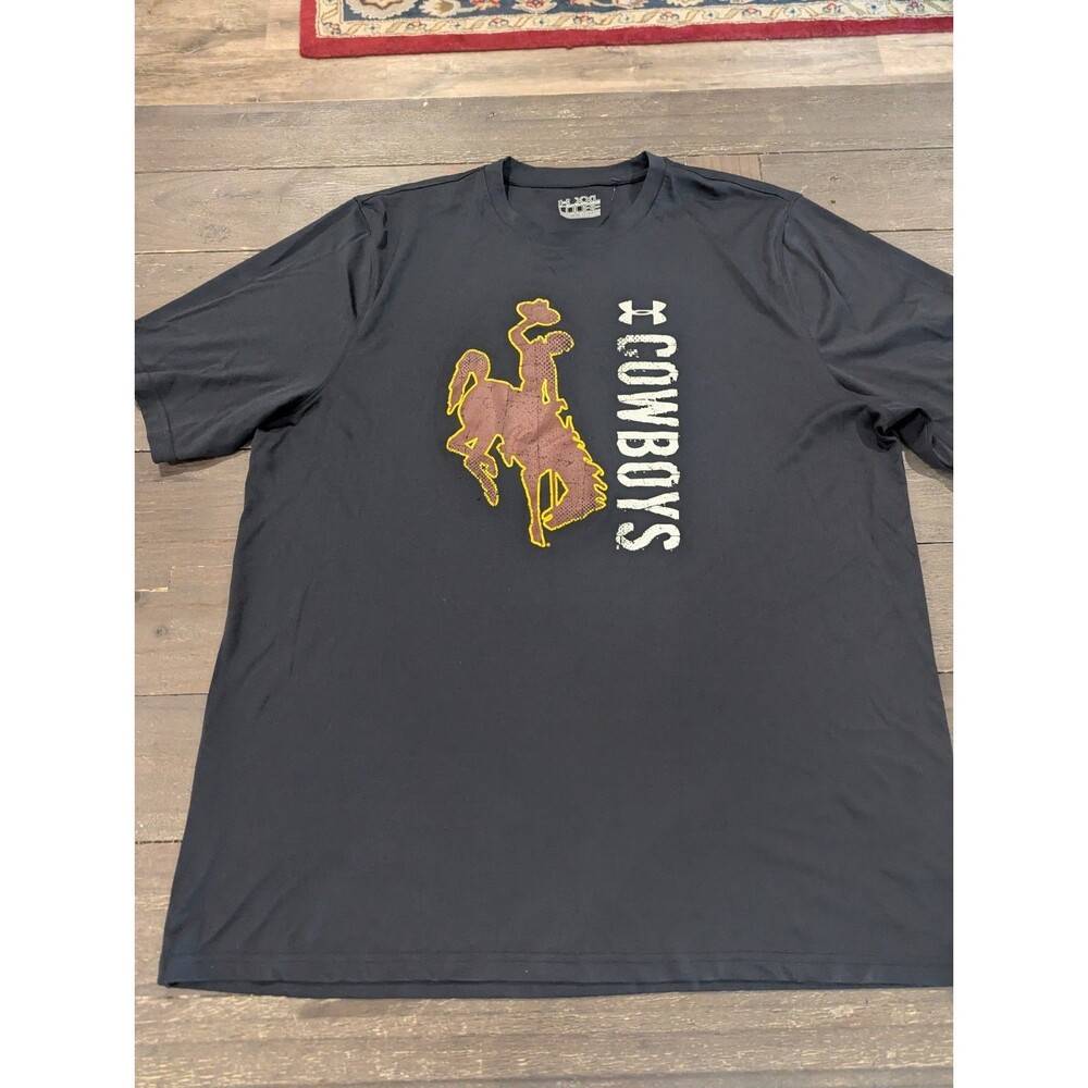 Under Armour Wyoming Cowboys Performance‎ Mens Shirt Black XXL Heat Gear